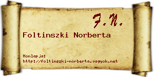Foltinszki Norberta névjegykártya